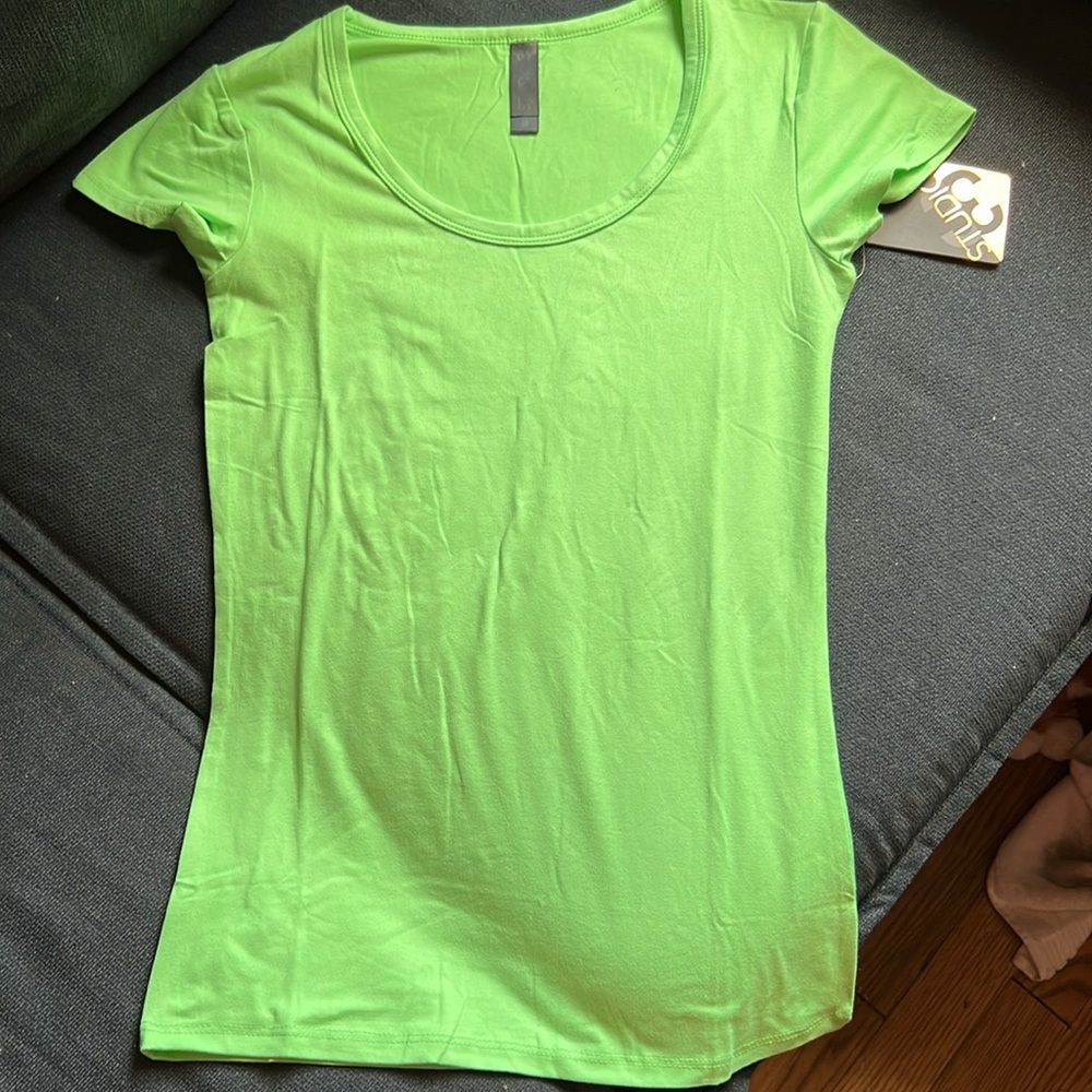 Neon green bright size medium but runs small
